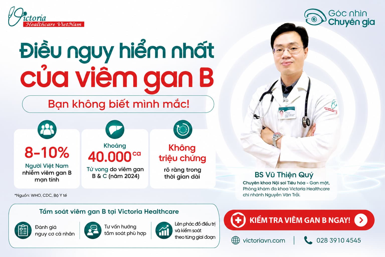 GÓC NHÌN CHUYÊN GIA: ĐIỀU NGUY HIỂM NHẤT CỦA VIÊM GAN B LÀ BẠN KHÔNG BIẾT MÌNH MẮC