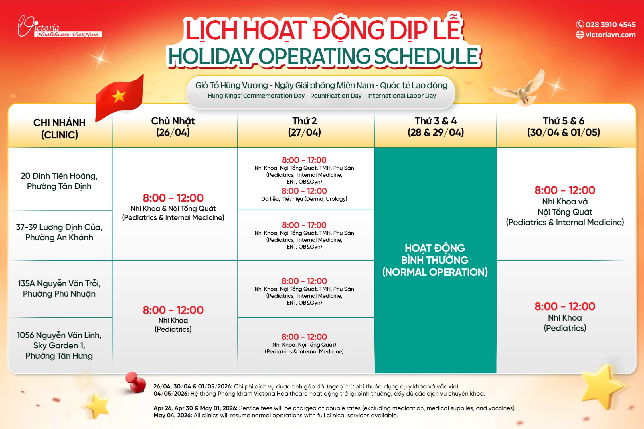Thông báo lịch hoạt động Lễ Giỗ Tổ 2026